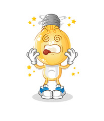 light bulb head cartoon dizzy mascot. cartoon vector