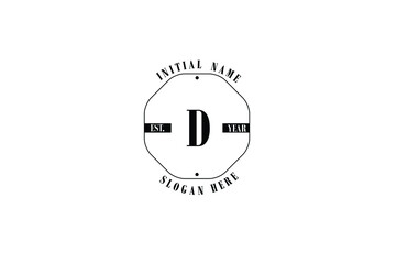 Stylish and Elegant luxurious logo of letter D with polygon for company name or initial name.