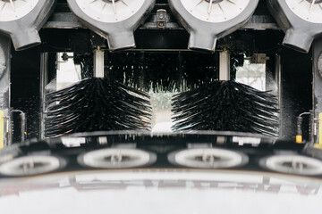 car washing machine is working