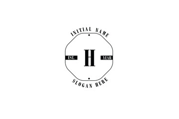Stylish and Elegant luxurious logo of letter H with polygon for company name or initial name.