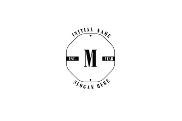Stylish and Elegant luxurious logo of letter M with polygon for company name or initial name.