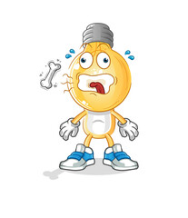light bulb head cartoon burp mascot. cartoon vector