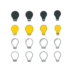 set of Bulb icon sign vector illustration