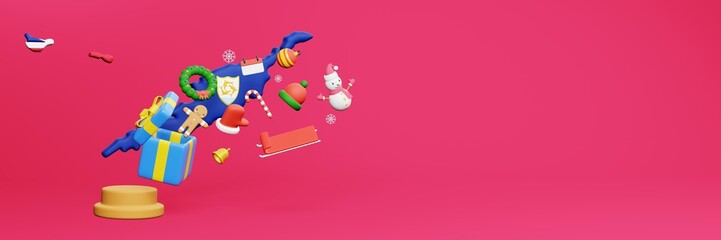 3d rendering of christmas new year celebration in Anguilla for web cover and social media