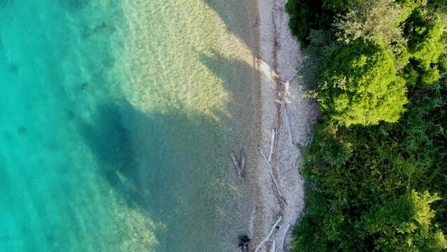Aaerial view of erimitis beach in corfu greece