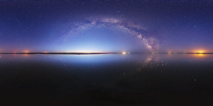 Starry morning of El'ton lake