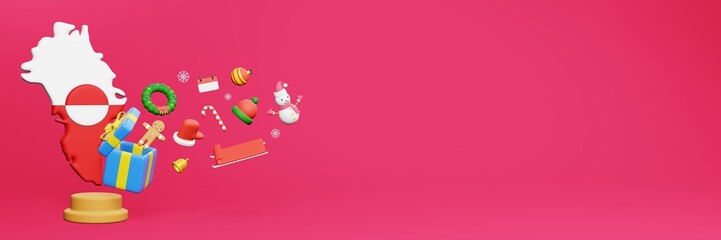 3d rendering of christmas new year celebration in Greenland for web cover and social media