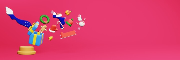 3d rendering of christmas new year celebration in Netherlands Antilles for web cover and social media