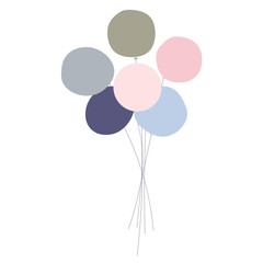 Vector illustration of hot air balloons in pastel shades