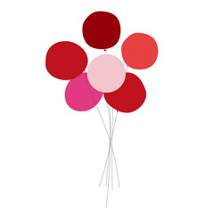 Vector illustration of hot air balloons in red color