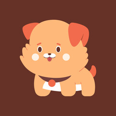 Funny puppy vector cartoon character isolated on background.