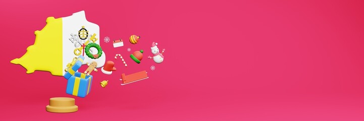 3d rendering of christmas new year celebration in Vatican for web cover and social media