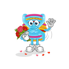 Fototapeta premium DNA with bouquet mascot. cartoon vector