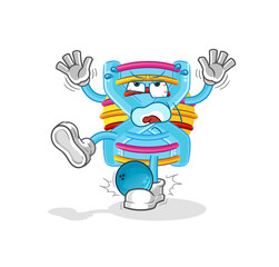 DNA hiten by bowling cartoon. cartoon mascot vector