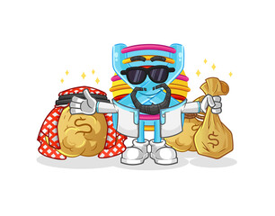 DNA rich arabian mascot. cartoon vector