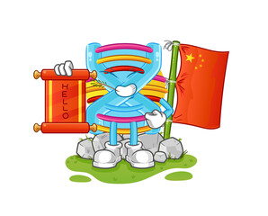 DNA chinese cartoon. cartoon mascot vector