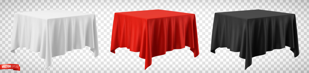 Vector realistic illustration of tablecloths on a transparent background.