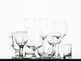 alcohol glasses collection still life