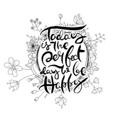 Hand lettering grunge card with flower background. Handcrafted doodle letters in retro style. Hand-drawn vintage typography