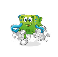 Obraz premium money runner character. cartoon mascot vector