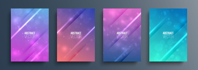 Futuristic abstract background with soft color gradient, dynamic lines and bokeh effect for your graphic design. Vector illustration.