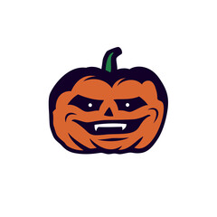 Smiling Halloween Pumpkin Head Vector Illustration