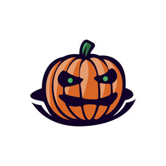 Halloween Pumpkin Head Vector Illustration