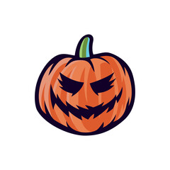 Halloween Pumpkin Head Vector Illustration