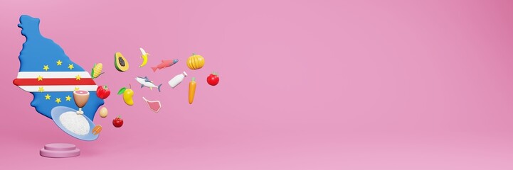 3d rendering of healthy food consumption nutritional requirements in Cape Verde