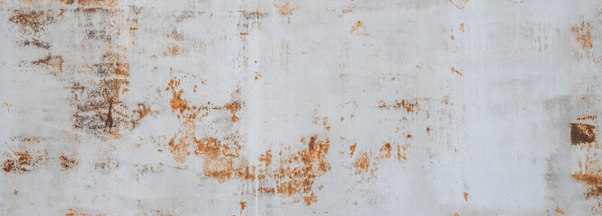 Old rusty white metal texture backgrounds, image panorama for cover design.