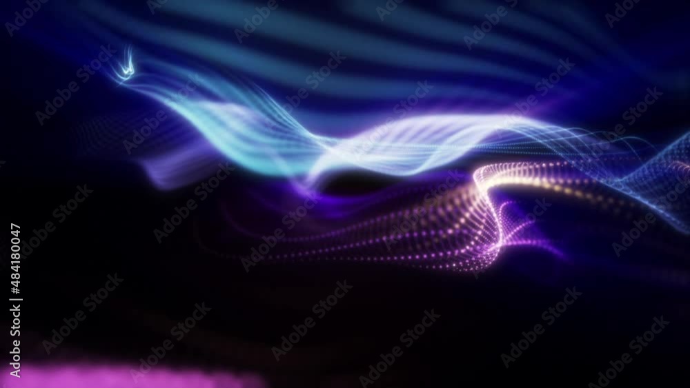 Wall mural an elegant movement of two abstract multicolored waves.