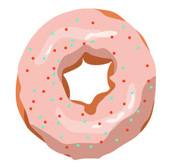 light pink donut with sprinkles