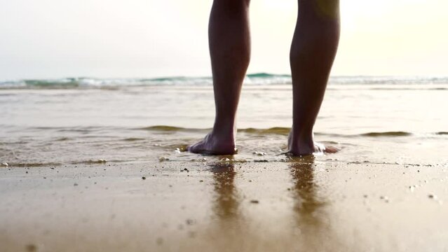 man leg on the beach