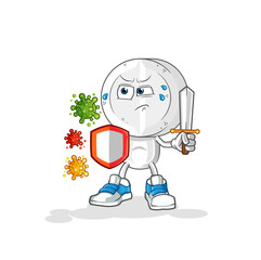 medicine tablet head cartoon against viruses. cartoon mascot vector