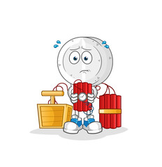 medicine tablet head cartoon holding dynamite character. cartoon vector