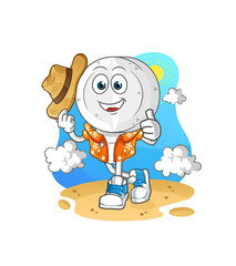 medicine tablet head cartoon go on vacation. cartoon mascot vector
