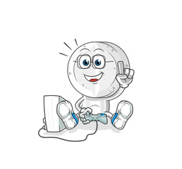 Obraz na płótnie Canvas medicine tablet head cartoon playing video games. cartoon character
