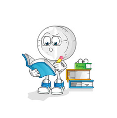 medicine tablet head cartoon studying mascot. cartoon vector