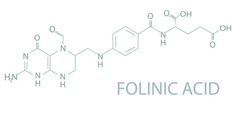 Folinic acid molecular skeletal chemical formula.	

