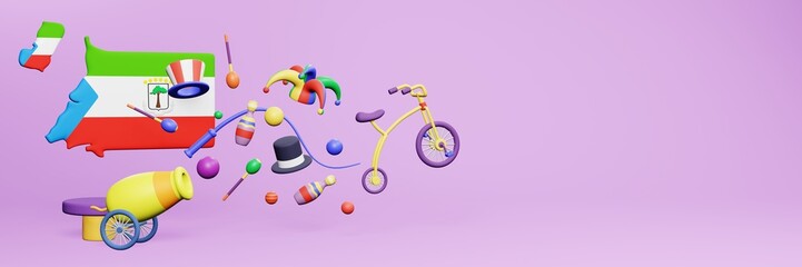 3d rendering of festivals and circus entertainment in Equatorial Guinea for social media