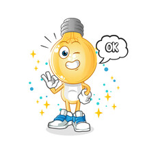 light bulb head cartoon agree mascot. cartoon vector