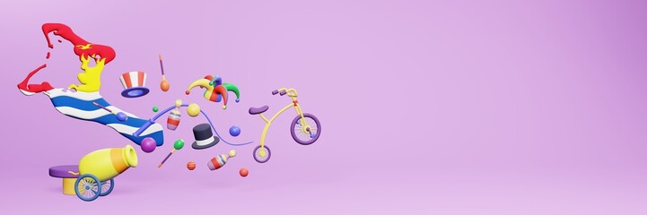 3d rendering of festivals and circus entertainment in Kiribati for social media