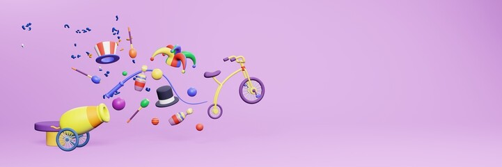 3d rendering of festivals and circus entertainment in Marshall Islands for social media