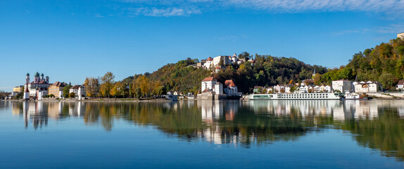 Fototapeta na wymiar Panorama von Passau in Bayern
