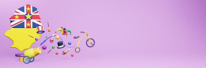 3d rendering of festivals and circus entertainment in Niue for social media