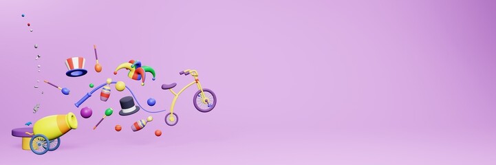 3d rendering of festivals and circus entertainment in Northern Mariana Islands for social media