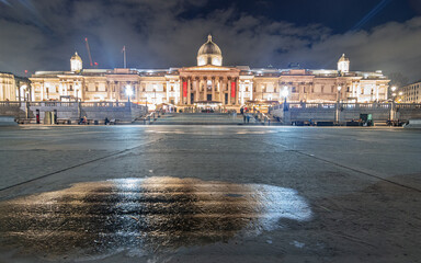 View of the National Gallery in London