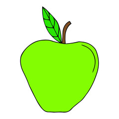 Food items - Apple. Vector doodle illustration in eps10