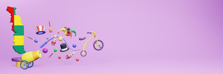 3d rendering of festivals and circus entertainment in Togo for social media