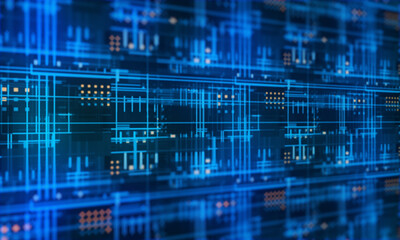 Business explore metaverse technology with blockchain network connecting. Smart city digital world metaverse. Cryptographic city inside metaverse.	